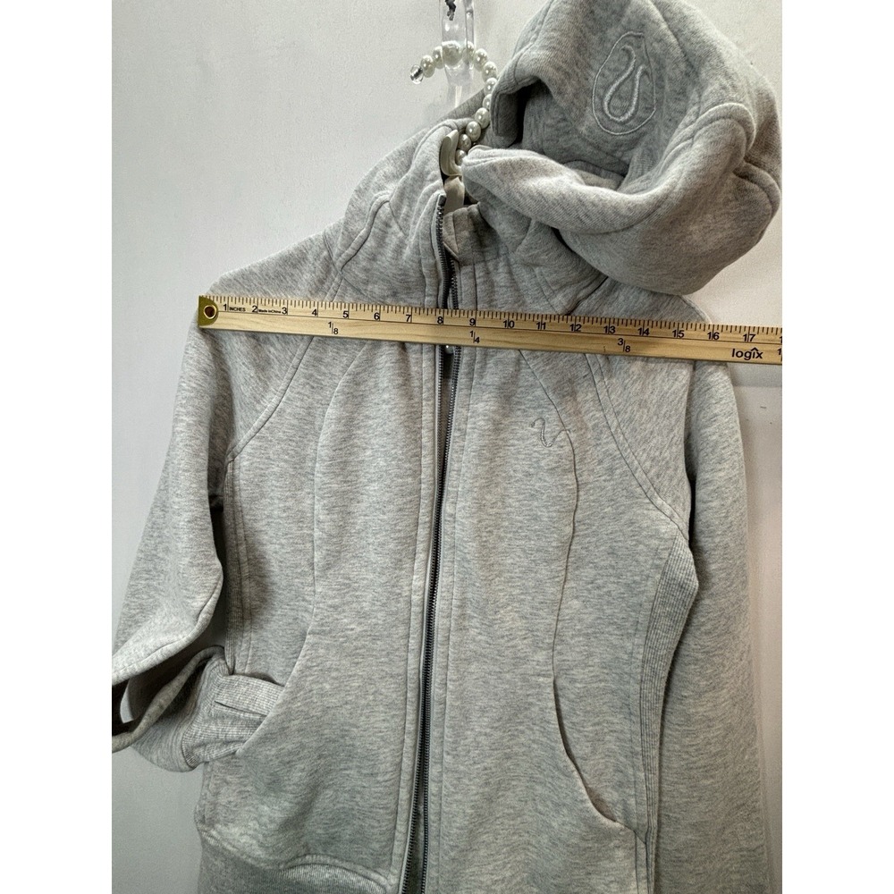 Lululemon Scuba Hoodie Women Size 4 Heather Gray Full Zip Jacket Thumbholes - Picture 8 of 16